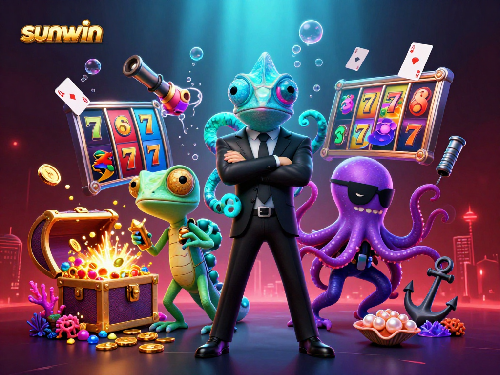 Win big with sunwin in an exciting casino adventure featuring 3D cartoon characters.