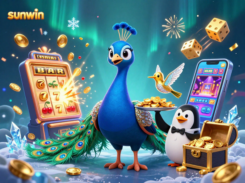 Play exciting games at sunwin with vibrant scenes and engaging characters in a dynamic casino setting.