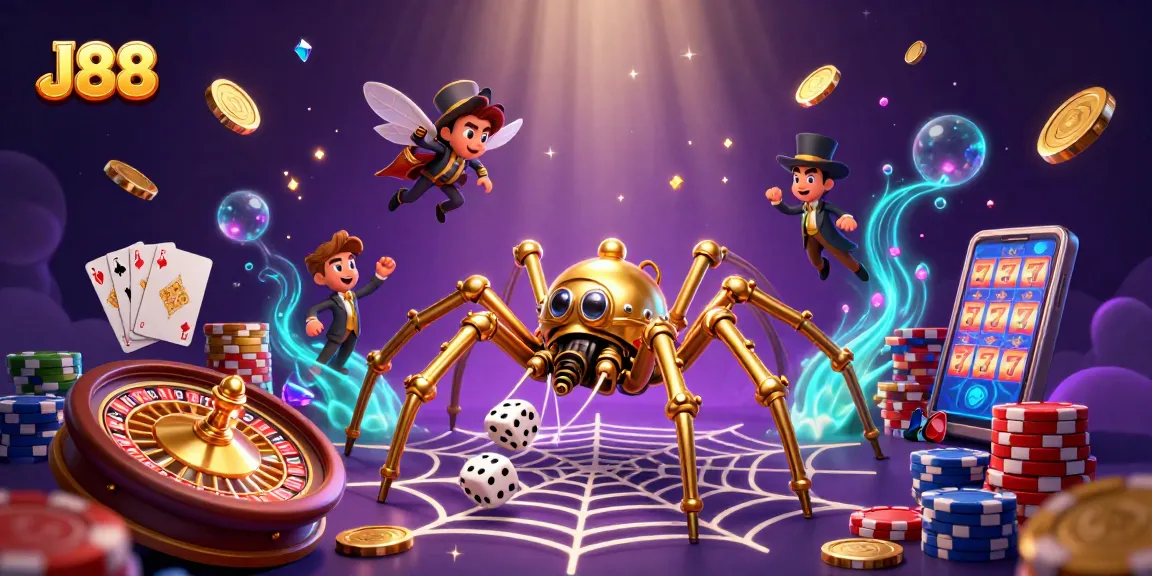 Engage in thrilling gaming at J88, where elegant steampunk aesthetics meet vibrant casino elements.