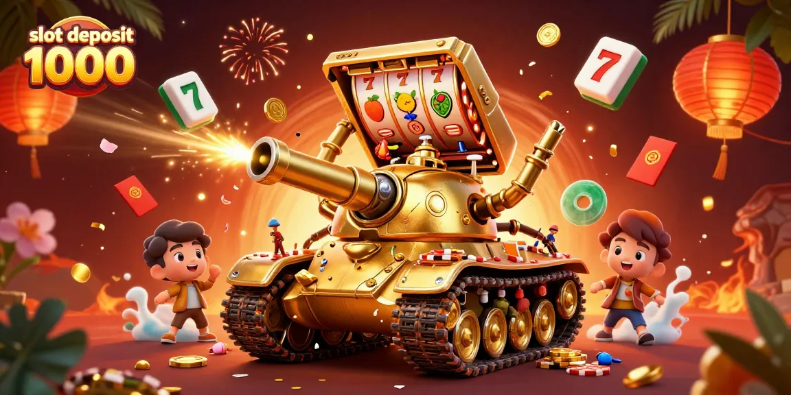 Engage in thrilling gameplay with slot deposit 1000 in this vibrant casino scene.