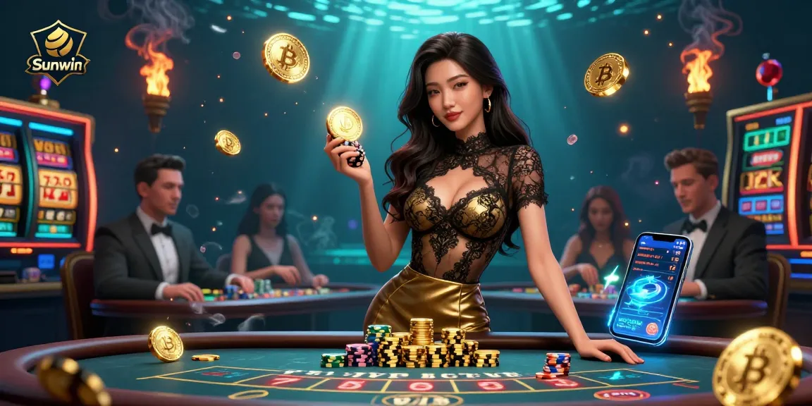 Win big at Sunwin's exclusive VIP baccarat table with high-value golden chips.