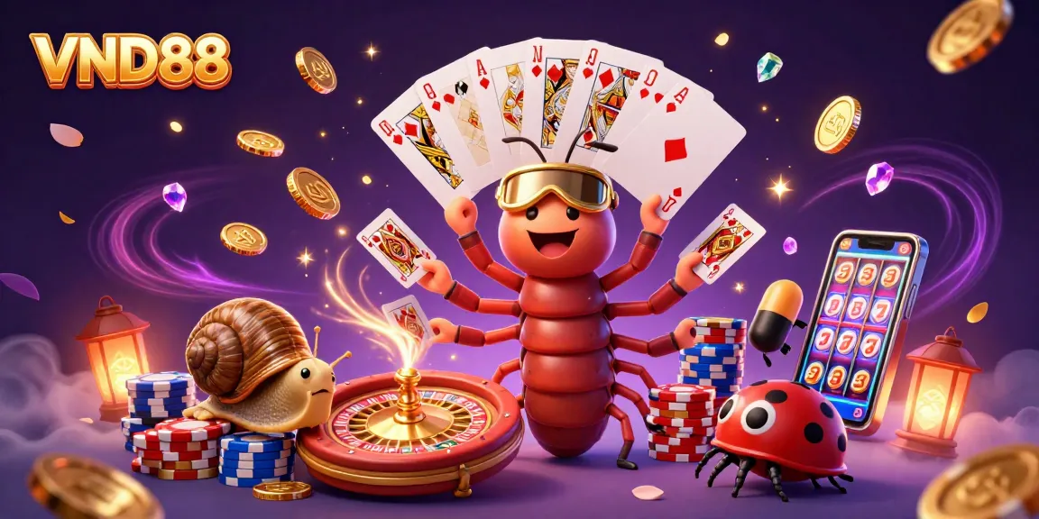 VND88 showcases an exciting casino environment with a dynamic millipede dealer and thrilling game elements.