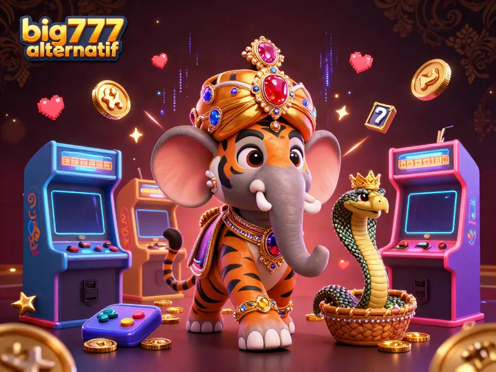 Experience the excitement of big777 alternatif with vibrant visuals of gaming elements and characters.