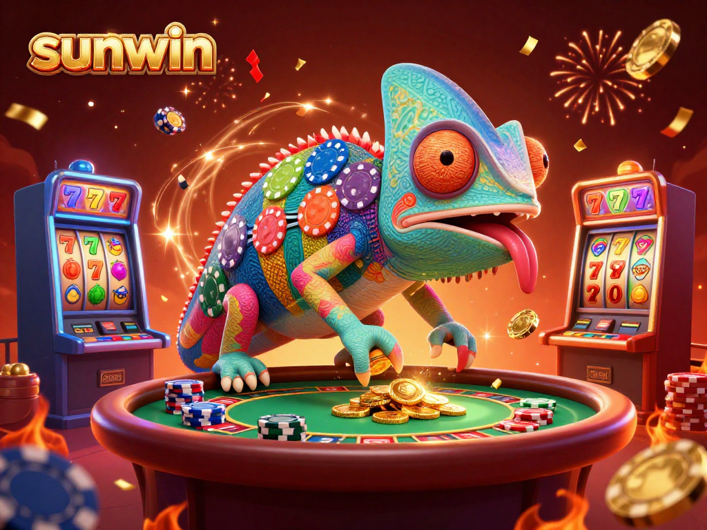 Play at sunwin's vibrant casino featuring chameleon owner and exciting slots