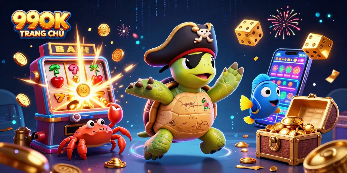 Experience the thrill of gaming with 99OK TRANG CHỦ's vibrant 3D casino scene packed with action.