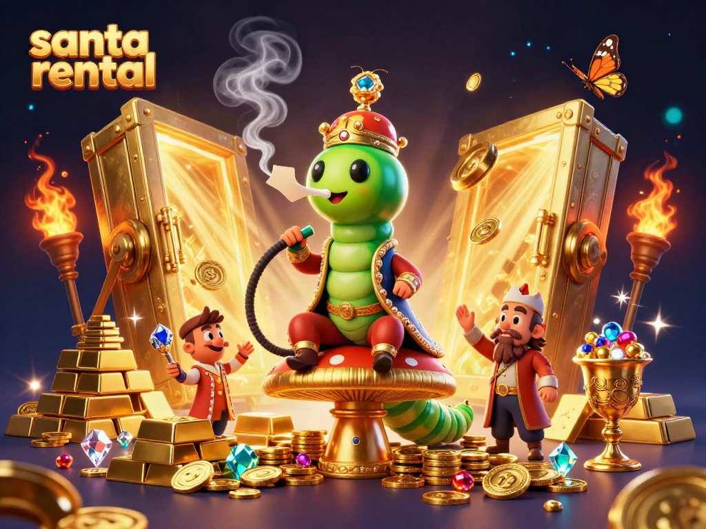 Experience the allure of a Santa rental fantasy amidst a vibrant casino scene.
