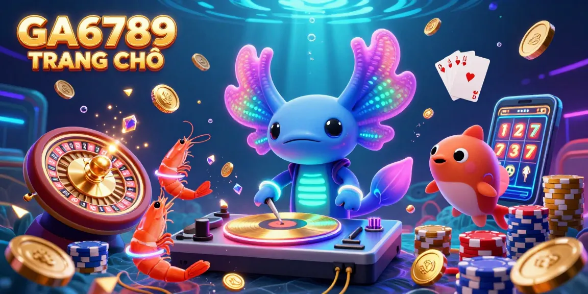 Engage in thrilling gameplay at GA6789 TRANG CHỦ, vibrant underwater casino scene with neon elements.