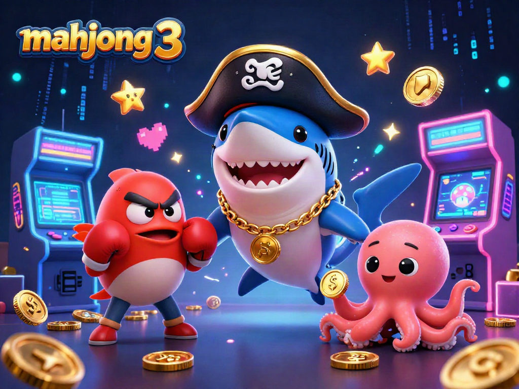 Engage in thrilling gameplay with mahjong 3 as cute characters play alongside vibrant casino elements.