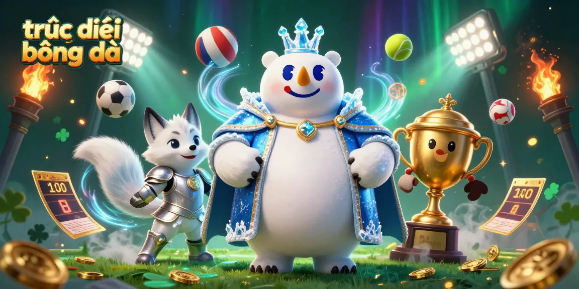 Experience trực tiếp bóng đá excitement with vibrant 3D illustration featuring dynamic sports elements and immersive casino atmosphere.