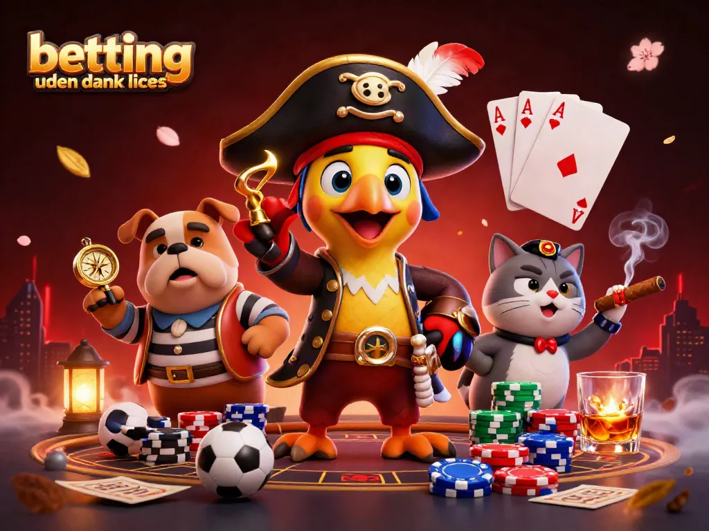 Experience exciting betting uden dansk licens with a dynamic pirate scene featuring cards and betting slips.