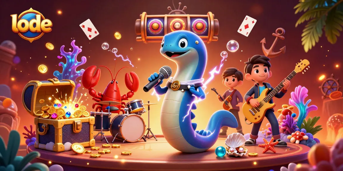 Experience lode gameplay with a vibrant underwater DJ scene featuring an electric eel and casino elements.