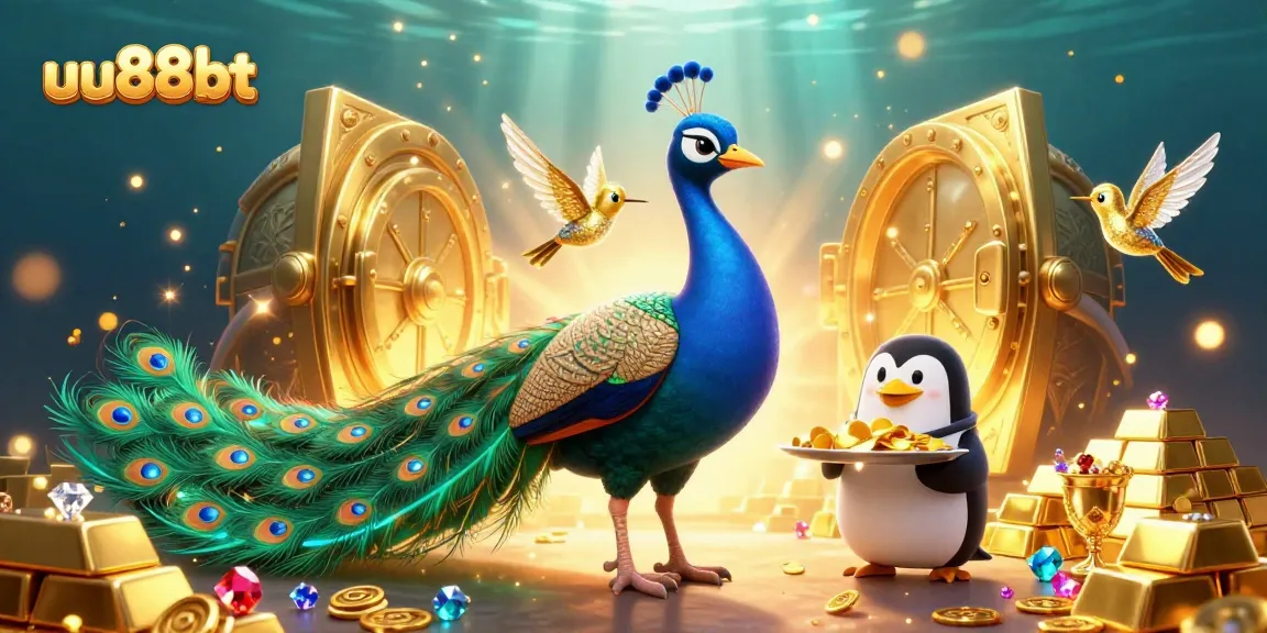 Experience the excitement at uu88bt with this vibrant casino scene showcasing majestic characters and treasures.