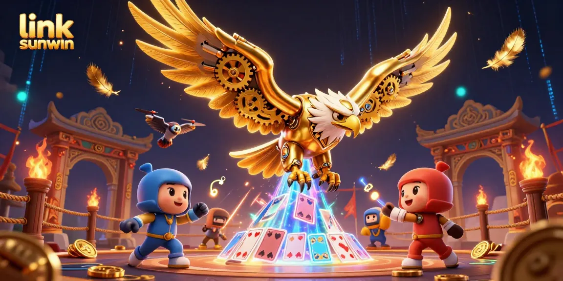 Join the action at link sunwin with a stunning 3D illustration of a golden eagle, celebrating thrilling gameplay and diversity.