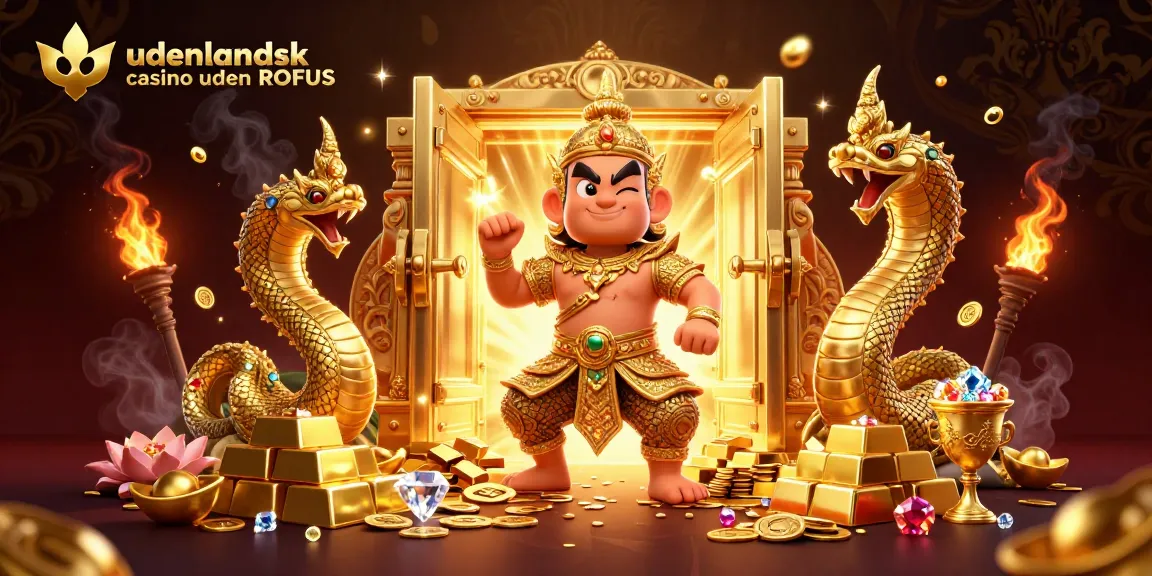 Play exciting games at udenlandsk casino uden ROFUS while enjoying vibrant gold and gem-filled visuals.