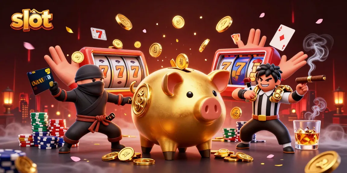 Experience exciting slot action with dynamic 3D characters in a vibrant gambling scene.