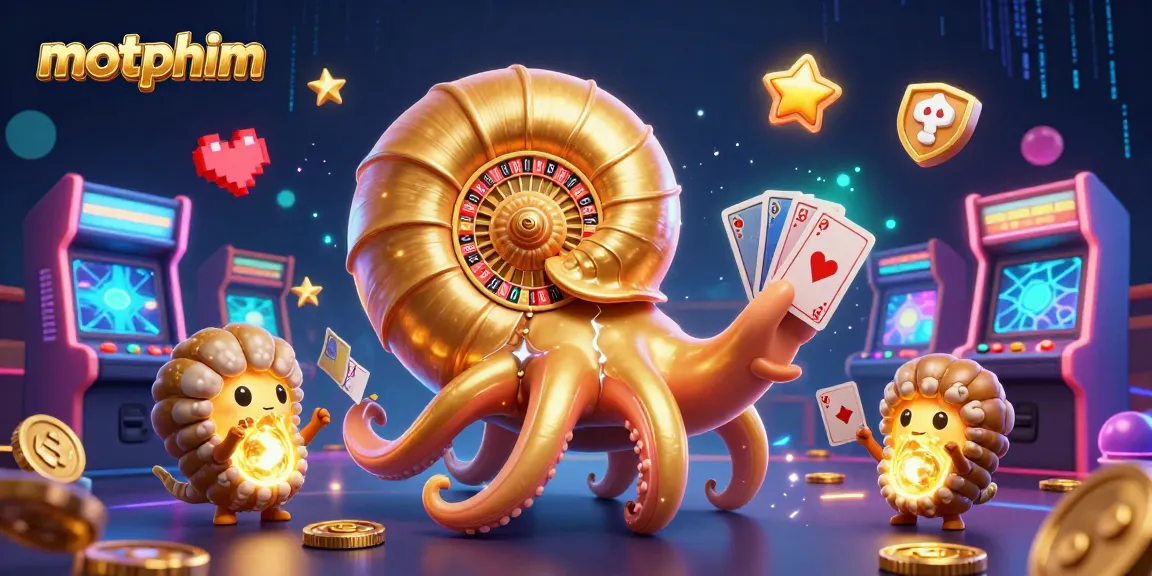 Enhance your gaming with motphim's vibrant 3D casino-themed illustration featuring dynamic characters and gaming elements.