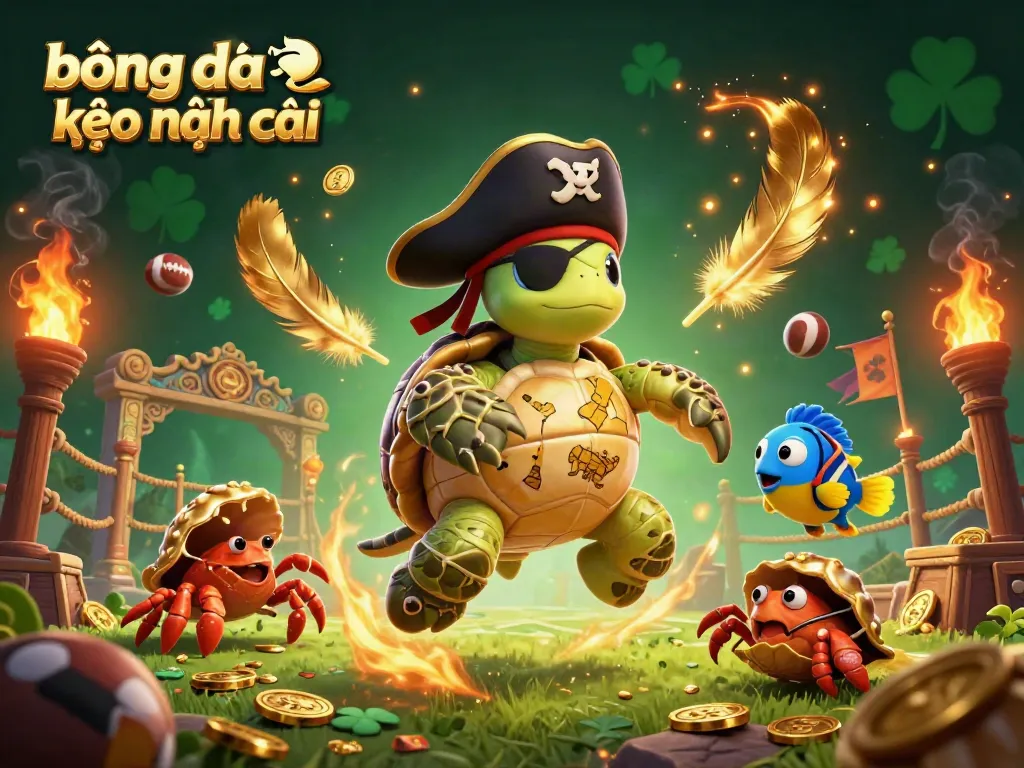 Experience the action-packed world of bóng đá kèo nhà cái with a lively pirate turtle and underwater treasures.