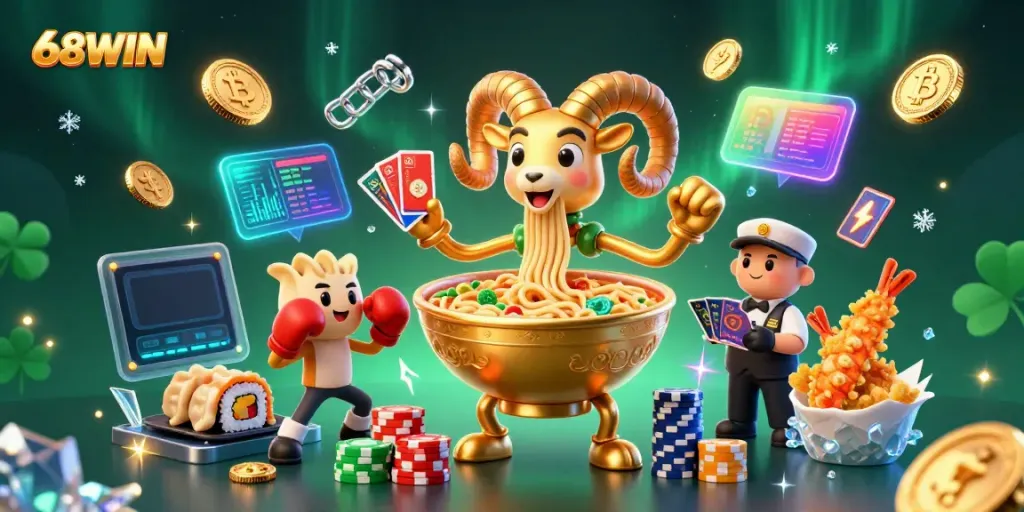 Engage in thrilling gambling with 68WIN’s unique animated casino characters and vibrant game elements.