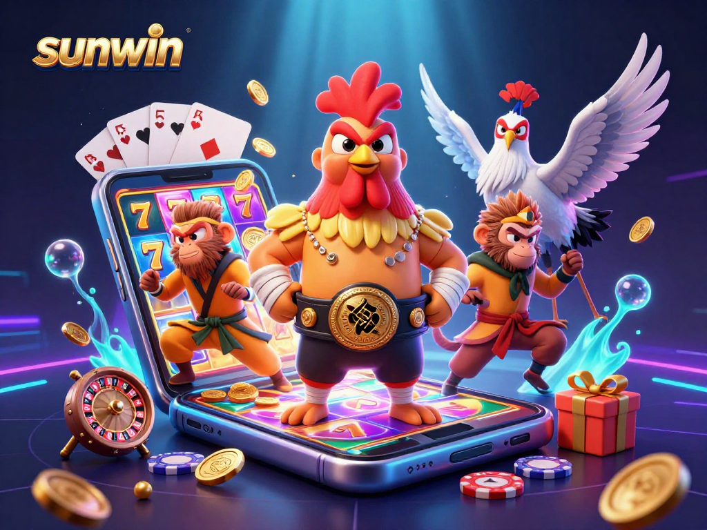 Engage with sunwin by experiencing vibrant slot games featuring a dynamic 3D casino scene.