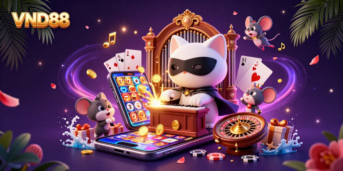 Experience the excitement of VND88 with a vibrant casino scene showcasing thrilling gaming elements.
