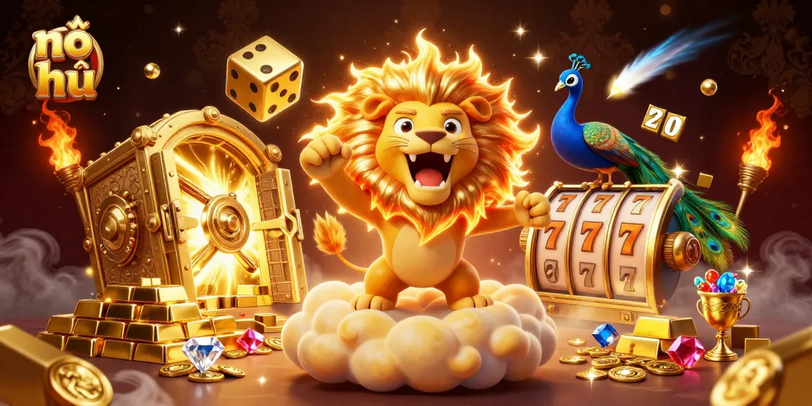 Engage in nổ hũ excitement as a sun lion champions treasures among golden casino elements.