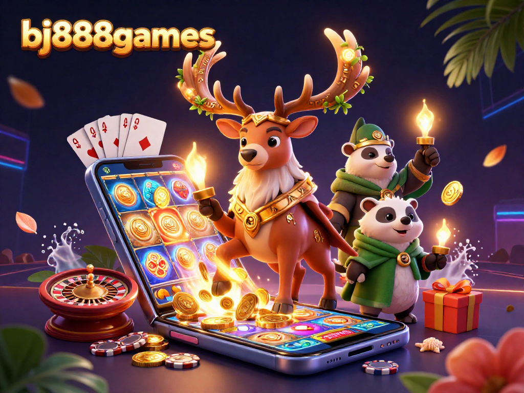 Engage with bj888games through exciting slot games featuring vibrant characters and thrilling casino elements.