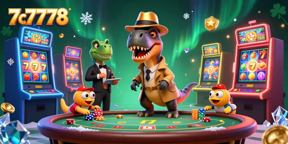 Experience thrilling moments at 7c7778 with vibrant slot games and playful dinosaur characters.