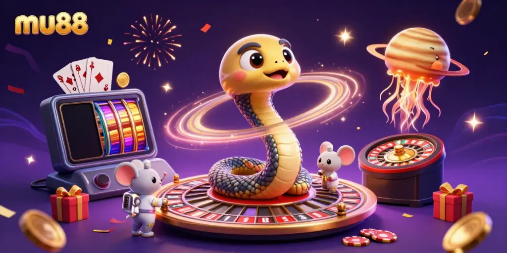 Join the cosmic betting fun with mu88 as astronaut mice gamble on a Saturn roulette!