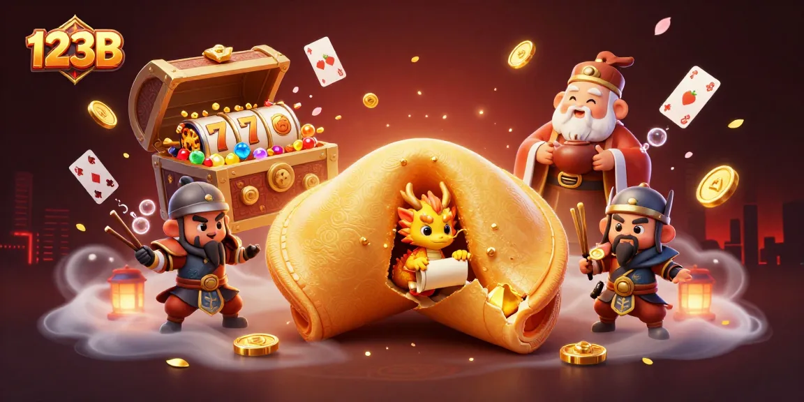 Engage with 123B's thrilling slot adventure featuring golden fortune cookie characters and jackpot elements.