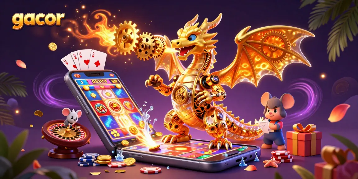 Engage with gacor slots featuring a biomechanical dragon and thrilling gaming elements for big wins.